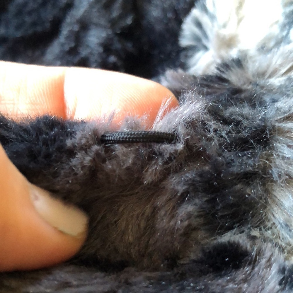 Dennis Basso color gray & black Faux Fur coat w/hook lock buttons Size Small - Picture 15 of 15